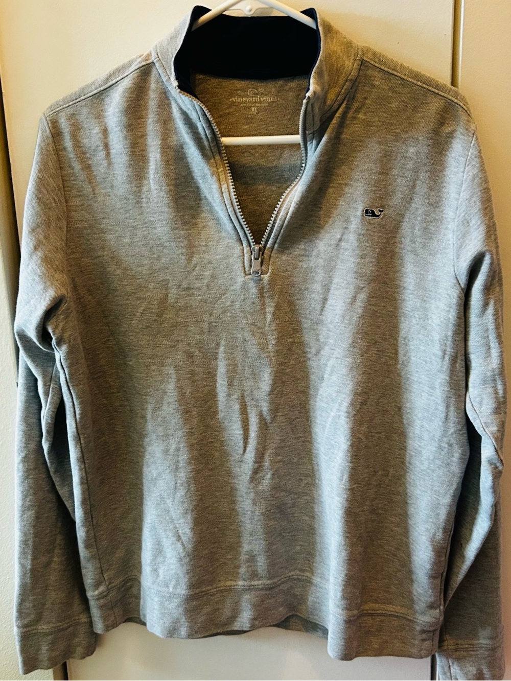 Vineyard Vines Men's Light Gray Quarter-Zip Sweater